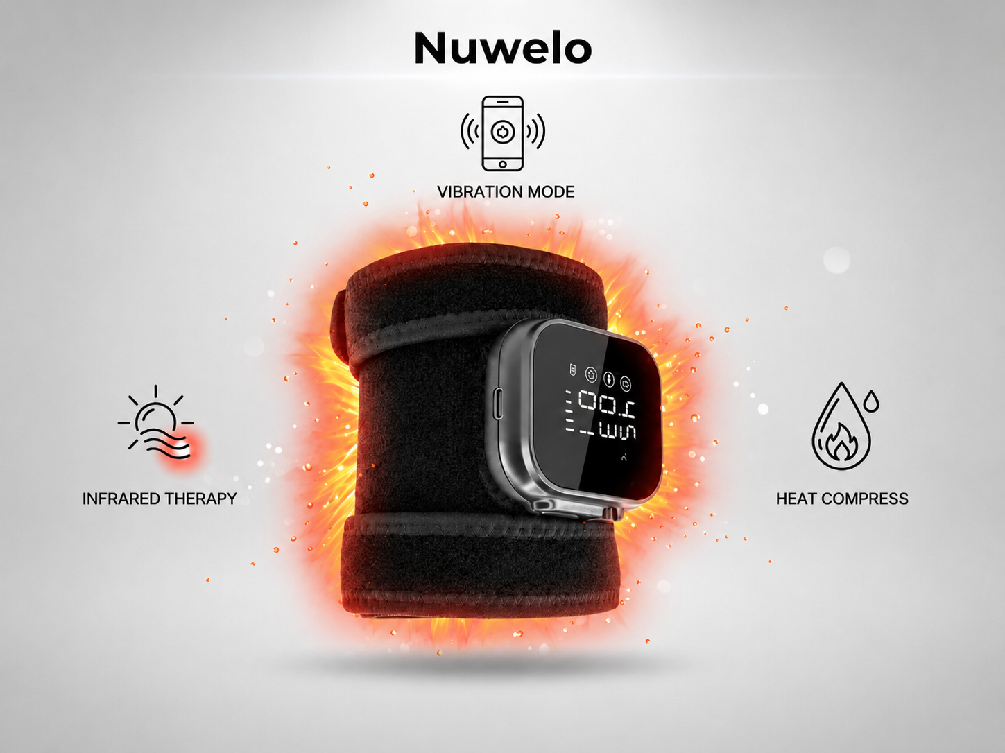 Nuwelo InfraHeat with infrared therapy, vibration mode, heat compress